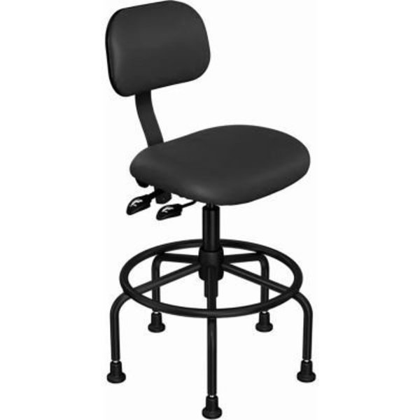 Biofit BioFit Operator Chair - Multifunctional Control- Height 25 - 32" - Black Vinyl - Black Powder Coat BTS-H-HG-FFAC-06-P28540 BLACK